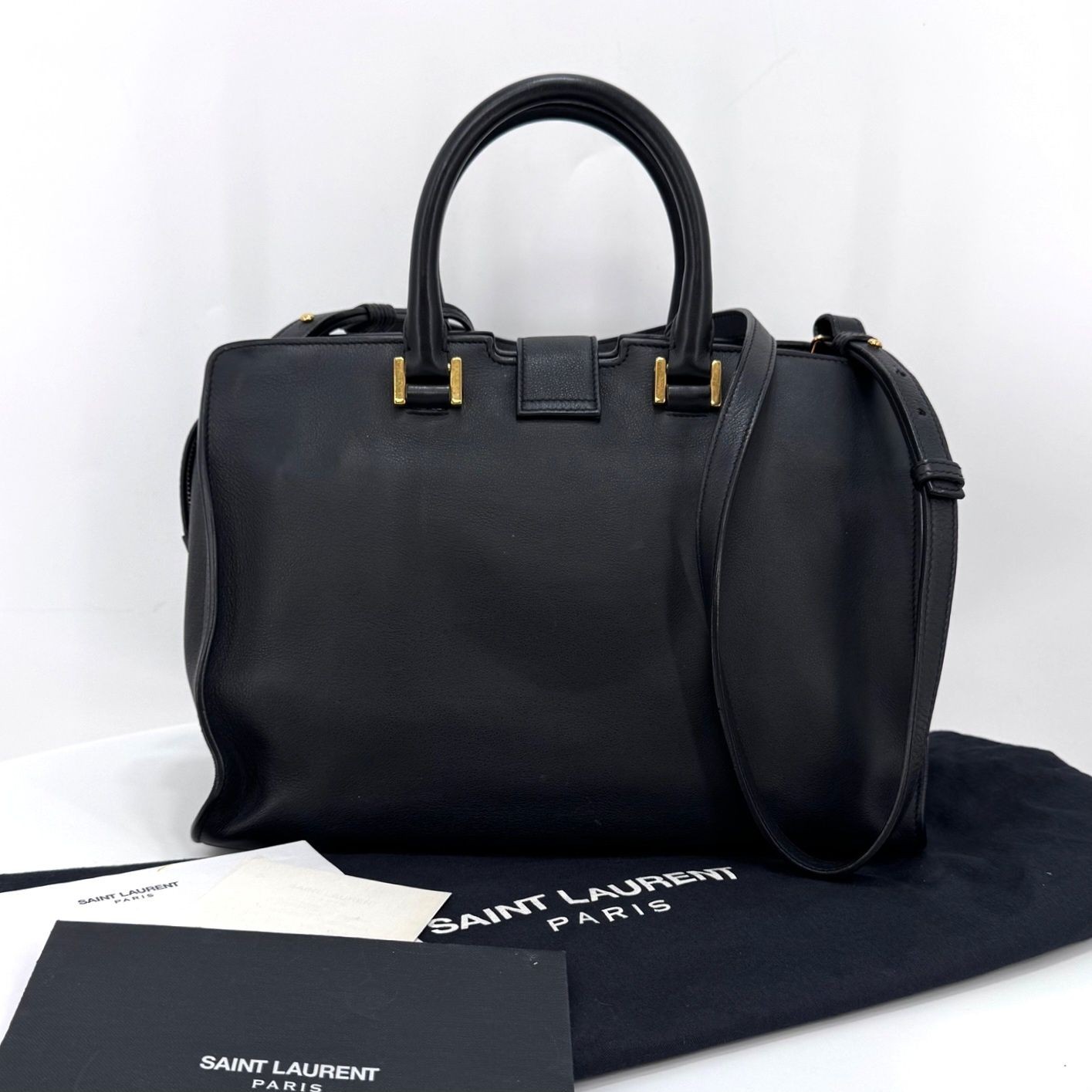 Saint Laurent Kabas piccola borsa nera tote e tracolla (424869) 130491055