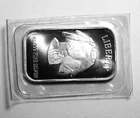 1 oz .999 Fine Silver Buffalo Bar Liberty Bullion Sealed Vintage Style