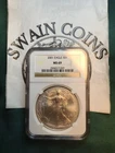 2001 AMERICAN SILVER EAGLE NGC MS69 EF-19