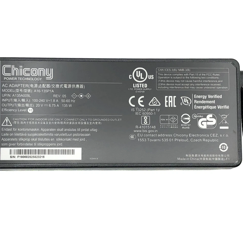 Adaptador Chicony genuino para estación de acoplamiento OWC Thunderbolt 3 OWCTB3DK13PSG Foto 2 de 4