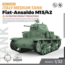 1/32 Military Model Kit Italy Fiat-Ansaldo M15/42 Medium Tank
