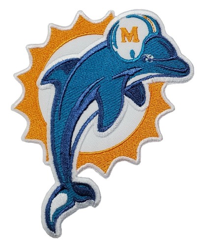 Miami Dolphins Football Fully Embroidered Iron On Patch Dan Marino - Picture 2 of 18