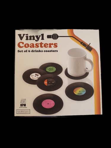 6 Glasuntersetzer Schallplatte Tisch Bierdeckel Retro Vinyl untersetzer vintage - Bild 3 von 10