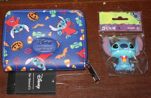 Lilo & Stitch Halloween Teufel Mini Zip Geldbörse & Dracula Stitch 3D Magnet - Neu! - Bild 1 von 6