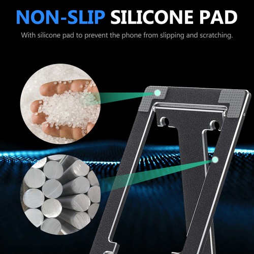 Mobile Phone Holder Desktop Rack Adjustable Angle Foldable Stand - Photo 9 sur 12