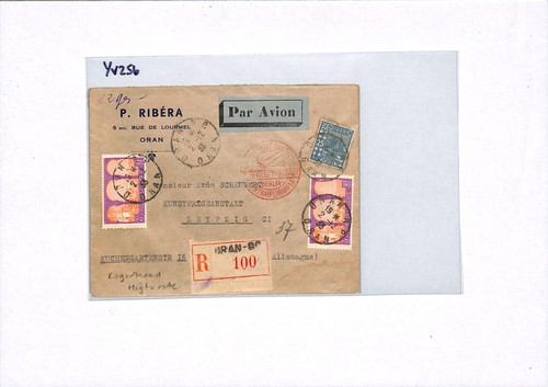 France ALGERIA Cover 1933 Registered *GERMANY AIR MAIL* Leipzig MARSEILLES YV256 - Picture 11 of 12