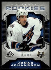 2006-07 SP Game Used ROOKIE Jonas Johansson Rookie 151/999 Washington Capitals