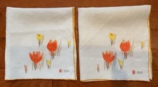 Vintage Napkins Vera Newman with Ladybug  Set Of 2 Lovely Tulips