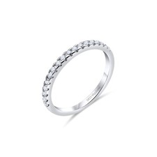 925 Sterling Silver 2mm Half Eternity Diamond Ring Simulated Size J to T