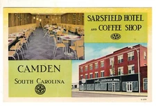 Camden SC Sarsfield Hotel And Coffee Shop AAA Interior View Vintage Postcard