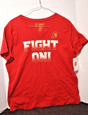 Women's RED USC Trojans Campus short Sleeve V-Neck T-Shirt