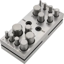 14 PC 1/8-5/8" Circle Round Disc Cutter W/Punch Gold Silver Metal Jewelry 3-16mm