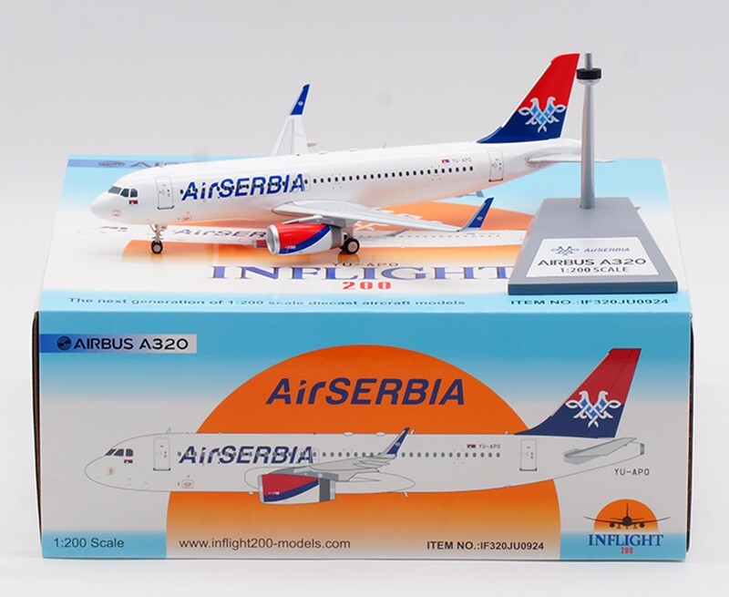 1:200 InFlight200 Air Serbia A320 YU-APO Aircraft Model With