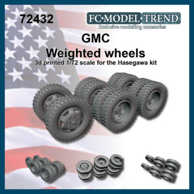FC Model Trend 1/72 GMC 2.5 ton Truck Weighted Wheels for Hasegawa kits