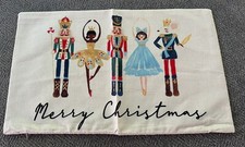 New Nutcracker Merry Christmas Zippered Holiday Pillow Case 20x12 Rectangle
