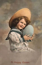 1914 Easter Greetings Postcard, Printed In Germany. Glossy Finish. #-1439