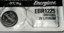 EBR1225 Energizer, CR1225 Lithium Cell, Coin, button Battery, 3V, 0  Hg