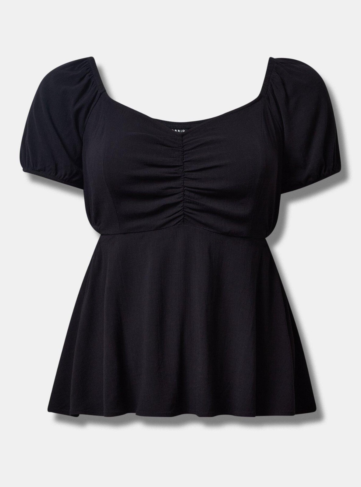 Torrid Babydoll Rayon Slub With Side Cutouts Top Black 4 4X 26 #G55327