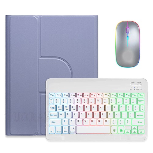 Rotating Backlit Keyboard Case Mouse For iPad 7/8/9/10/11th Gen Air 4 5 6 Pro 11 - Picture 33 of 52