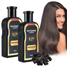 2X 200ml Reverse Grey Hair Darkening Shampoo Natural Polygonum Essence Hair Care