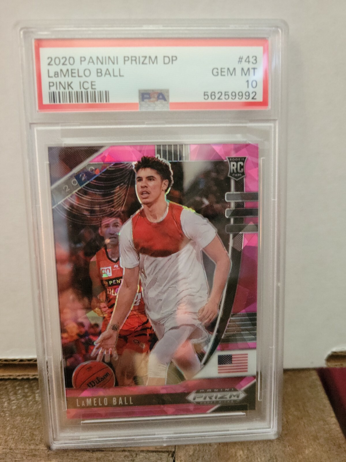 2020 PANINI PRIZM LAMELO BALL PINK ICE PSA 10 ROOKIE