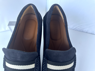 Bally Men\'s Navy Suede Bit-Detail Driving Loafers Bally Emblem-plaque Leather Driving Shoes | Blue | FARFETCH BN main image 2