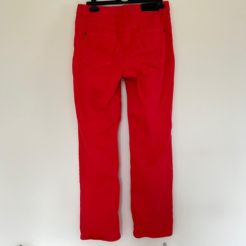 Pantalone rosso jeans dritto Madeleine 5 tasche - donna taglia UK 16 elasticizzato - Foto 5 di 10