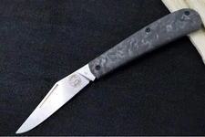 White River Knives Trailhead Trapper Slipjoint - Black Carbon Fiber Burl Handle