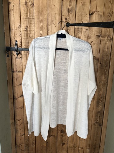 ** Jigsaw ** White Slub Cardigan ** S/M 