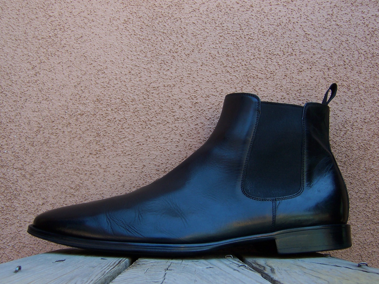 TO BOOT NEW YORK Mens Dress Shoe Black Leather High Top Chelsea Boots