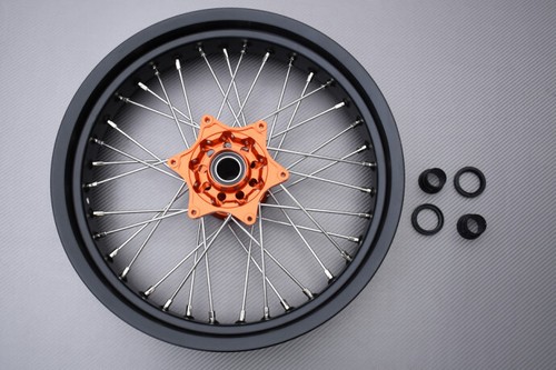 Spoked Supermoto Front + Rear Wheels Rims KTM ENDURO 690 / R 2008-2017 17"/17" - Picture 2 of 6