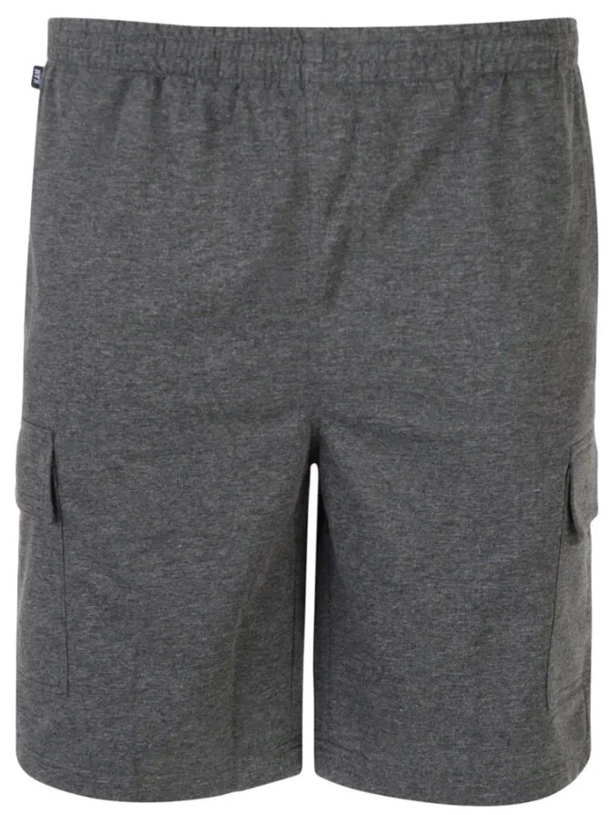 BIG MANS CHARCOAL JERSEY CARGO SHORTS KBS 300 FROM KAM 2XL3XL4XL5XL6XL7XL8XL