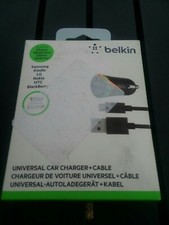OEM Belkin Universal Car Charger W/ Black 4' Micro USB ChargeSync Cable