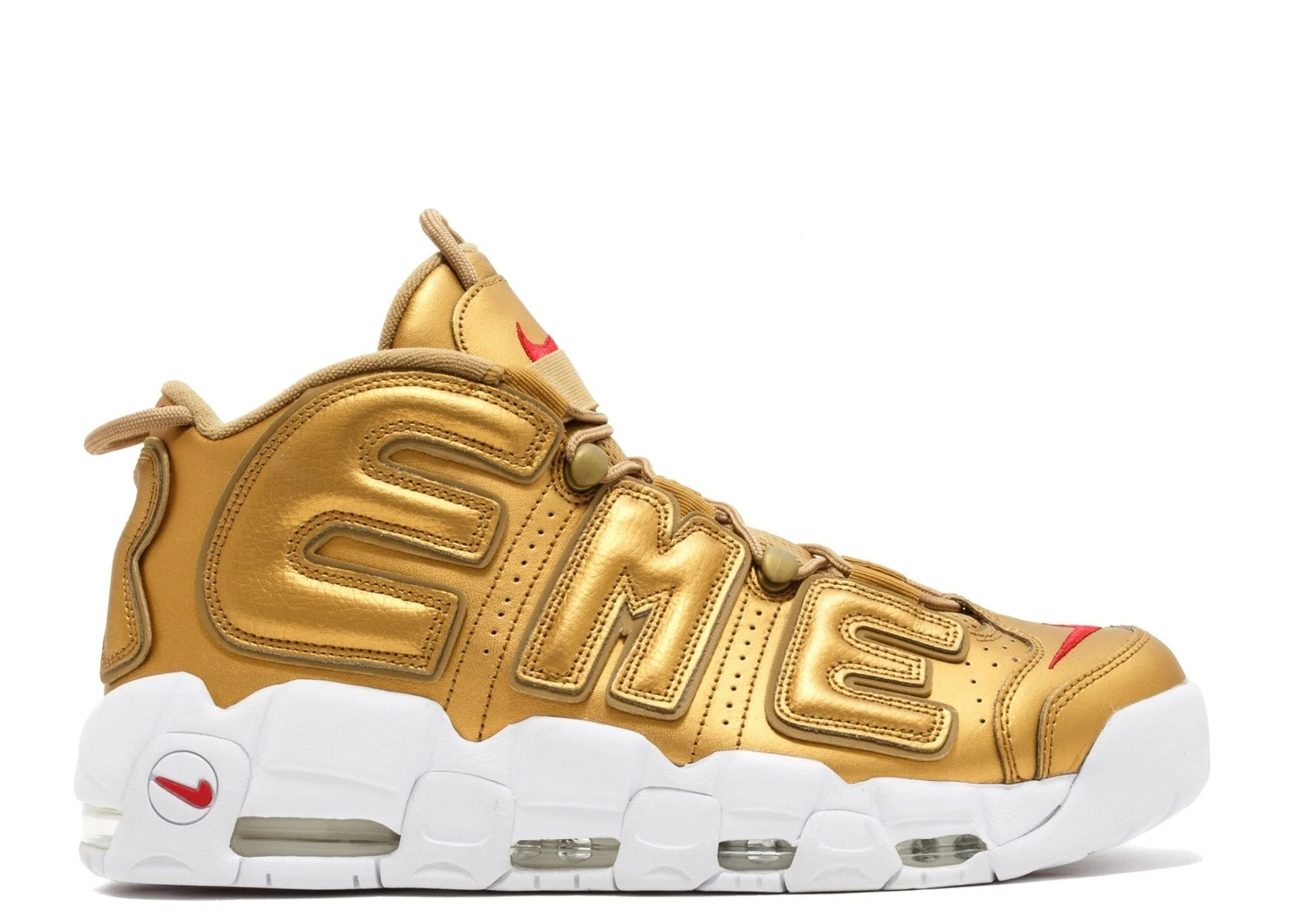 Nike Air More Uptempo Supreme Suptempo Or Taille 9,5, DS TOUT NEUF