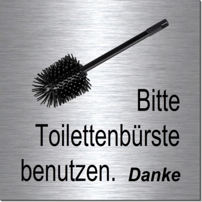 Toilettenbürste benutzen-Alu-Edelst.Optik-10 x 10 cm ...