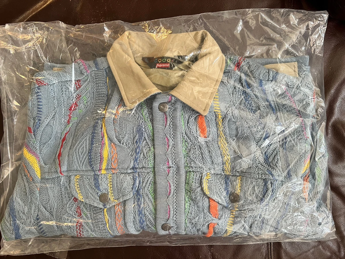 Supreme x Coogi Trucker Jacket Blue Size Medium Box Logo New In