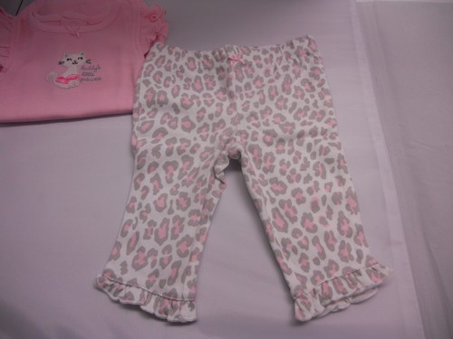 CARTER'S 2 PIECE BABY GIRLS PANT SET DADDYS LITTLE PRINCESS CAT NWT SO CUTE!! - Picture 4 of 4