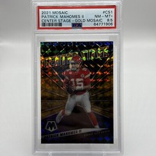 2021 Patrick Mahomes II Panini Mosaic Gold /10 Center Stage #CS1 PSA 8.5