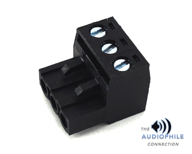 Rockford Fosgate PA2 Equalizer 3-Pin Power Wire Plug Terminal - Brand New Black