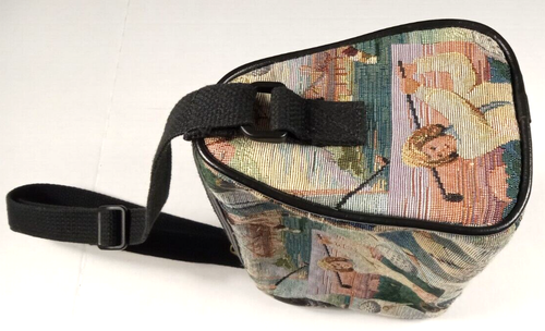 Vintage Golf Scene Tapestry Holdings Fine Accessories Zipper Pouch Bag Womens - Picture 7 of 9