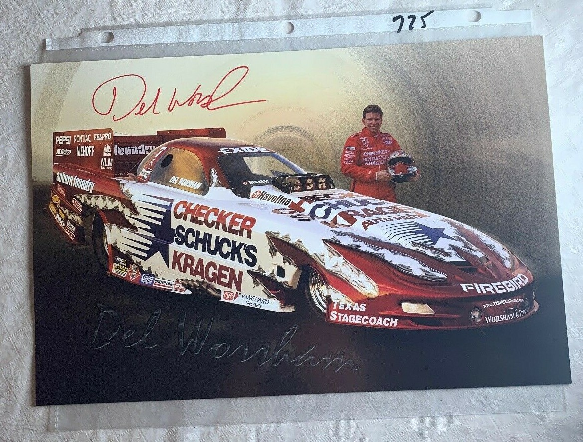 2001 Del Worsham signed CSK Pontiac Firebird Funny Car NHRA Photo