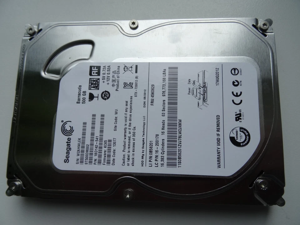Seagate Barracuda ST500DM002 500 GB SATA III PC Festplatte 7200 RPM 16 MB