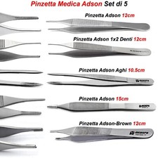 Pinzette Chirurgiche Tessuti Adson Brown Pinza Anatomica Medicazione 1x2 Denti