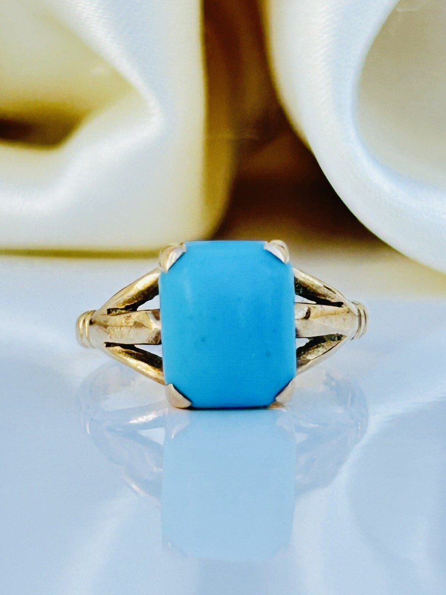 Sweet 9ct Yellow Gold Turquoise Ring