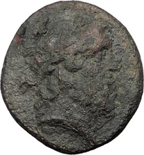 Abbaitis in PHRYGIA 150BC Authentic Ancient Greek Coin Zeus Thunderbolt i31505