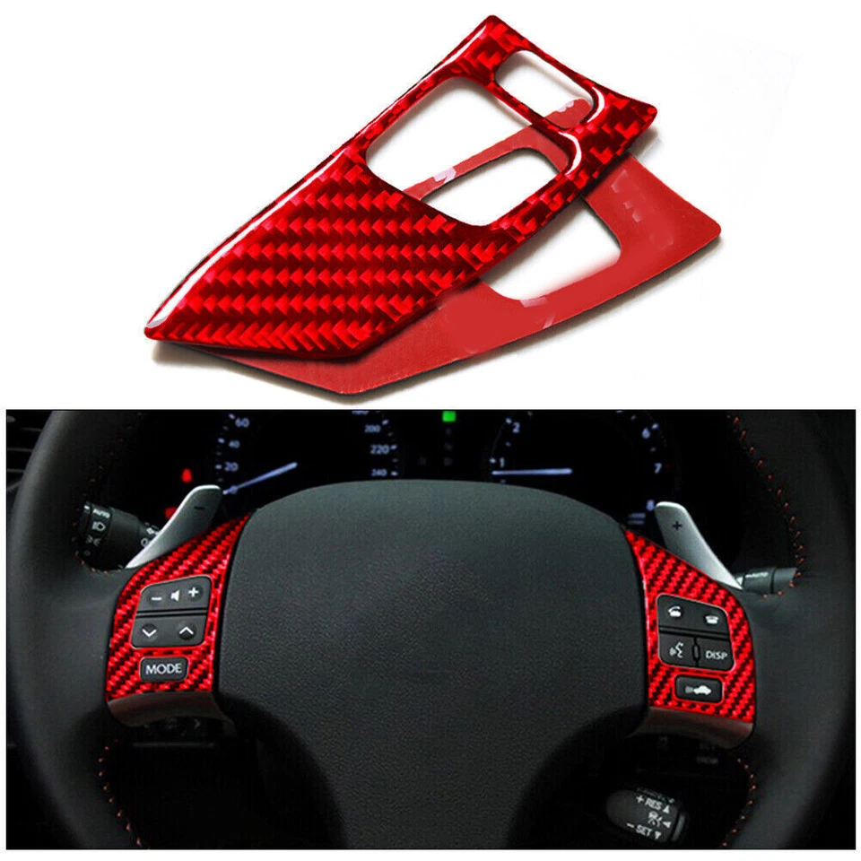 Conjunto completo interno de fibra de carbono vermelho 13 peças acabamento de capa para Lexus IS250 IS350 2006-2012 - Imagem 3 de 4