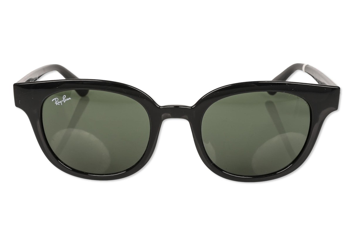 ⁠RayBan Sunglasses Black RB4324F Archive Ray-Ban Rb4324 Square Sunglasses, Black/G-15 Green, 50 mm 303319