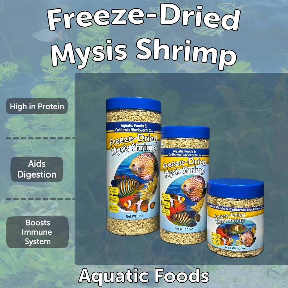 Camarones Mysis liofilizados.  Mezcla de pellets y obleas de 4 tipos GRATIS incluida Foto 4 de 4