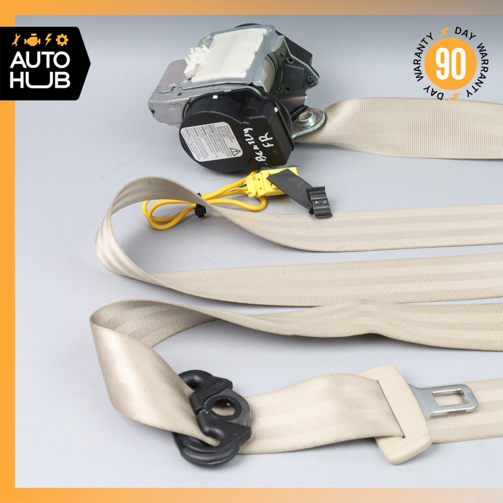 06-13 Bentley Continental Flying Spur Front Right Side Seat Belt Beige OEM 80k
