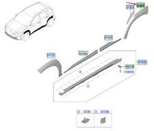 HYUNDAI KONA Elektro MK1 Kotflügel hinten rechts Bogen Blende 87742DD000 NEU ORIGINAL